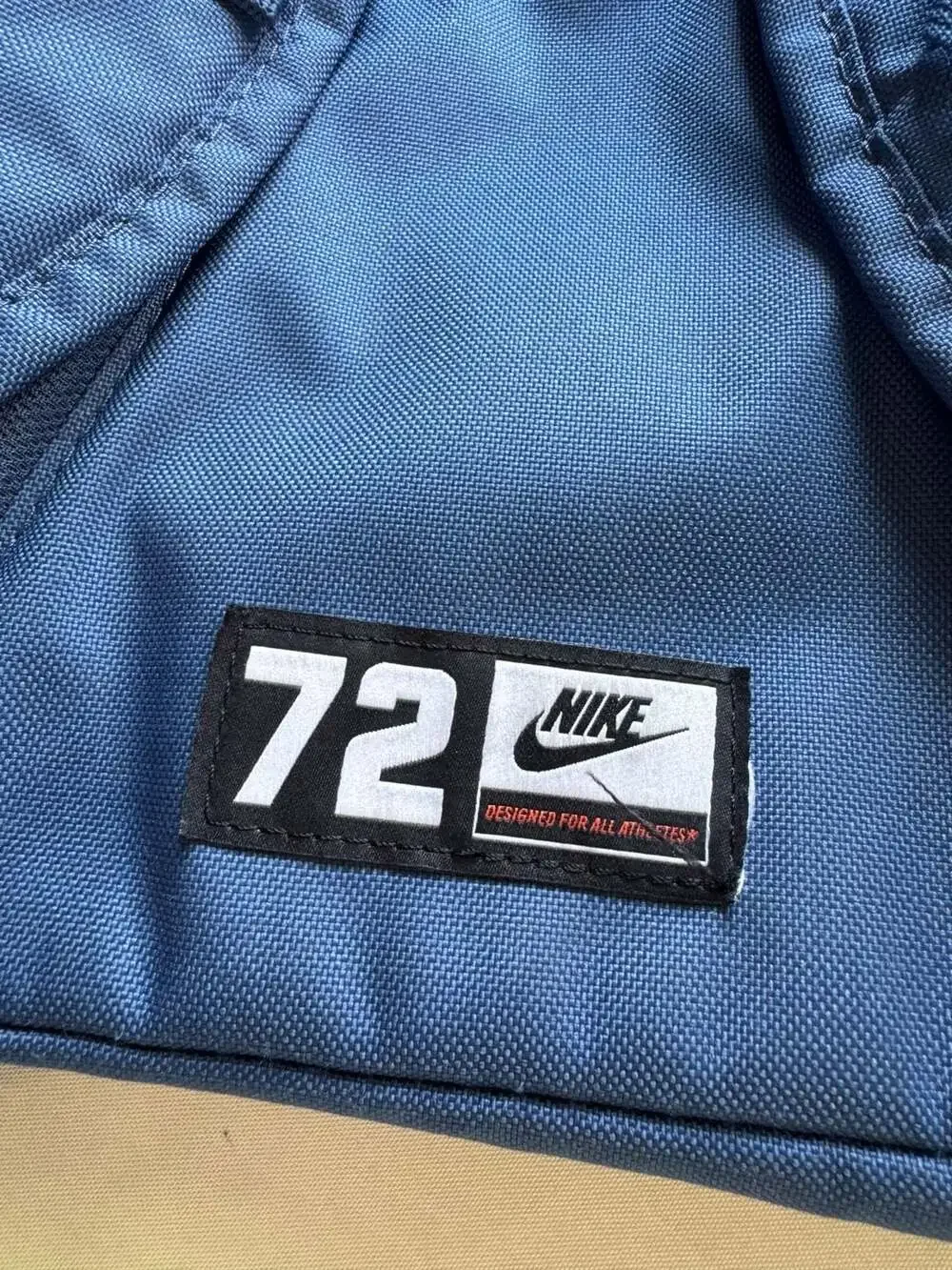 Nike Hayward Navy Blue Backpack Oversized Logo Bungee School Travel Sport Bag